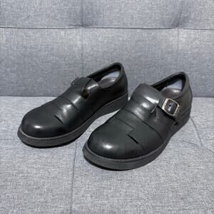 Propet Dress Shoe Men 11.5 Black Leather Fisherman Casual